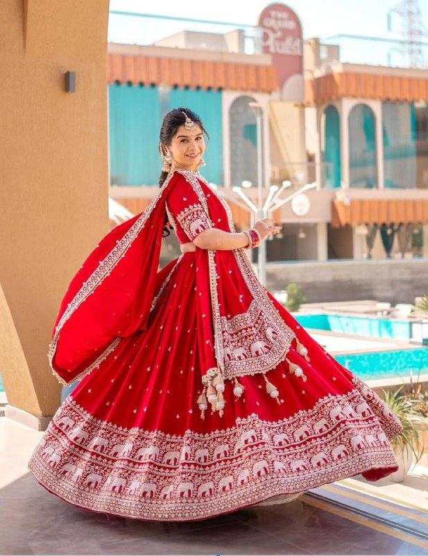 Red Royale The Heritage Elephant New Festival Lehenga Choli