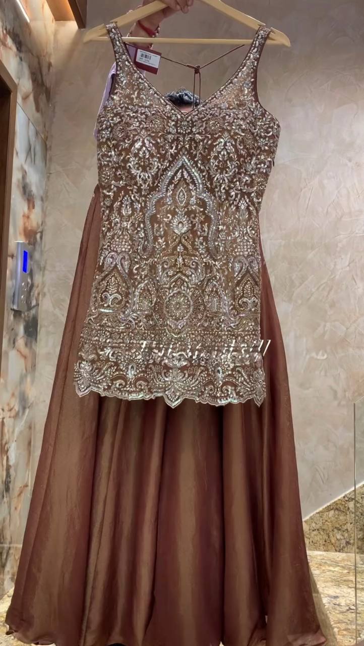 Regal Zari Antique Embroidery & Modern Cut Glamorous Sharara Suit