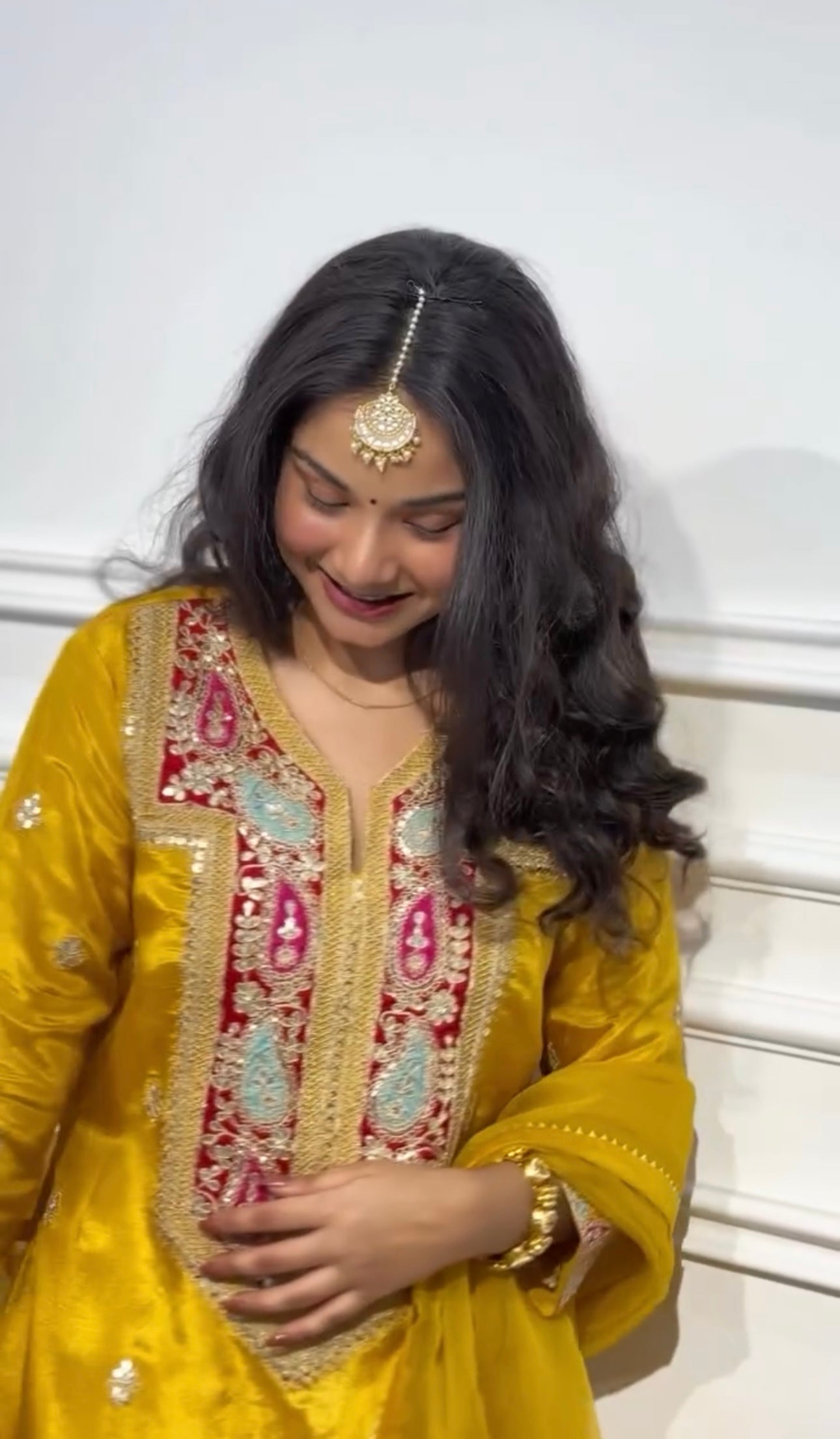 Vastra Mustard Embroidered Sharara Set