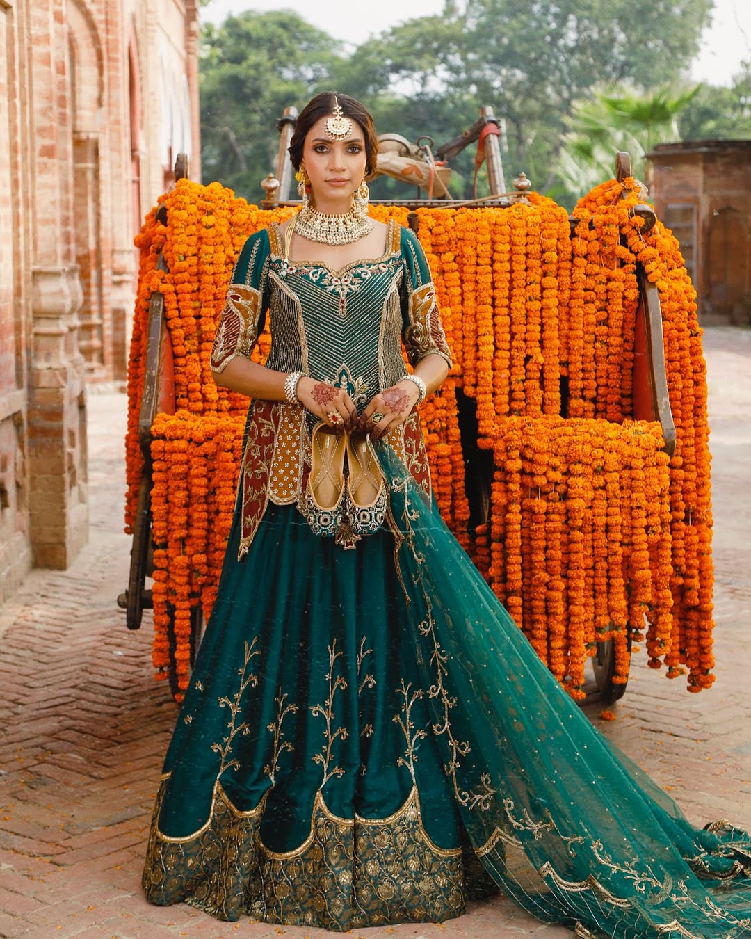 Mubarkan Bahr-e-Ulfat Deep Teal Green With Soft net dupatta Set