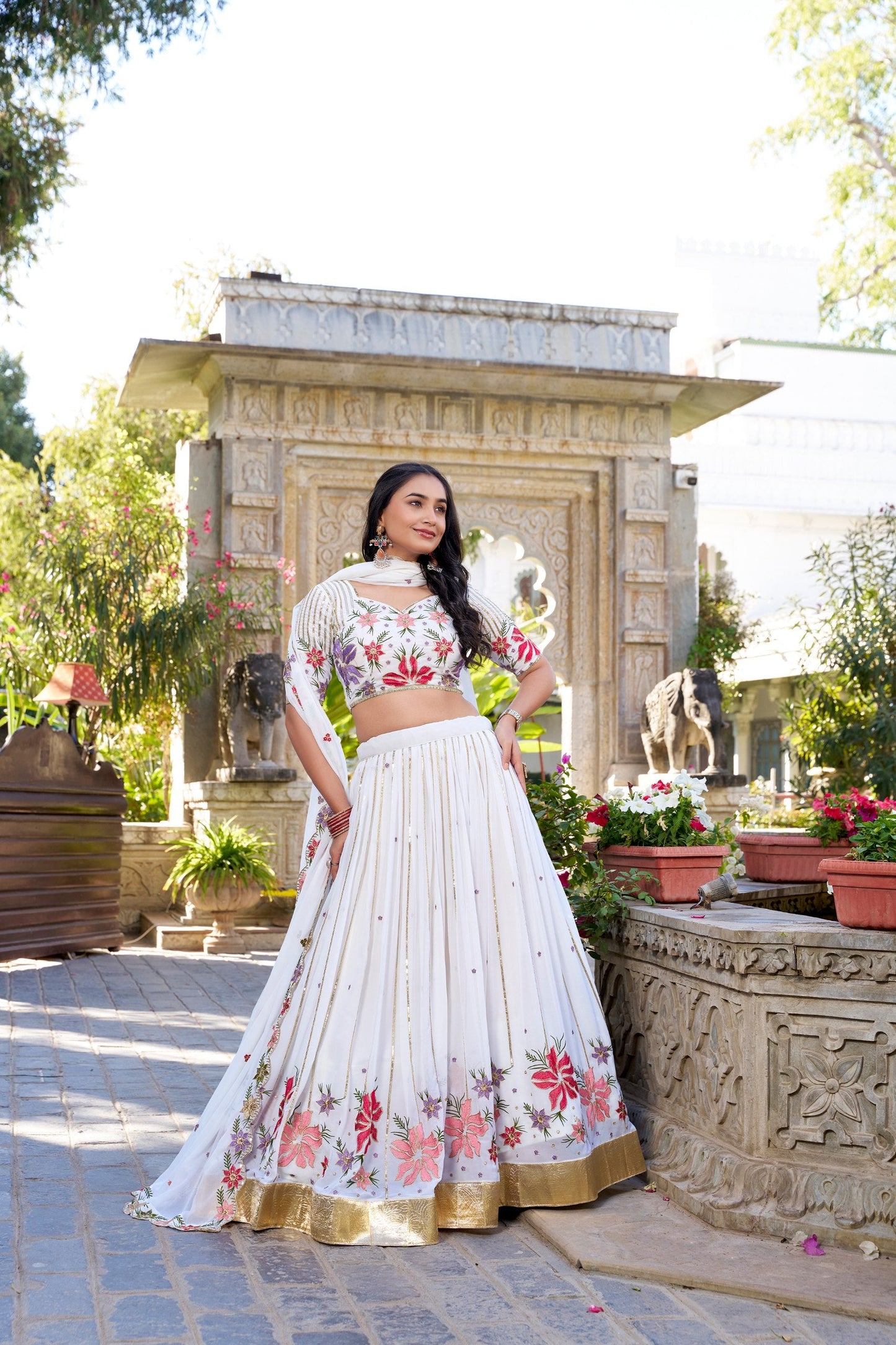 White Wonder Adorned With Delicate Embroidery Ahenga