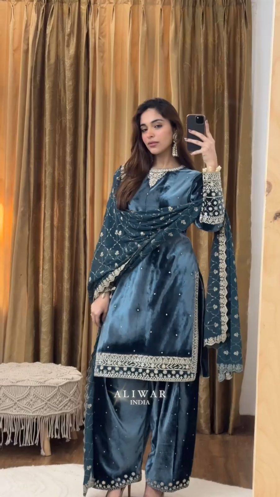 Riara’s Velvet Muse Embroidered Set