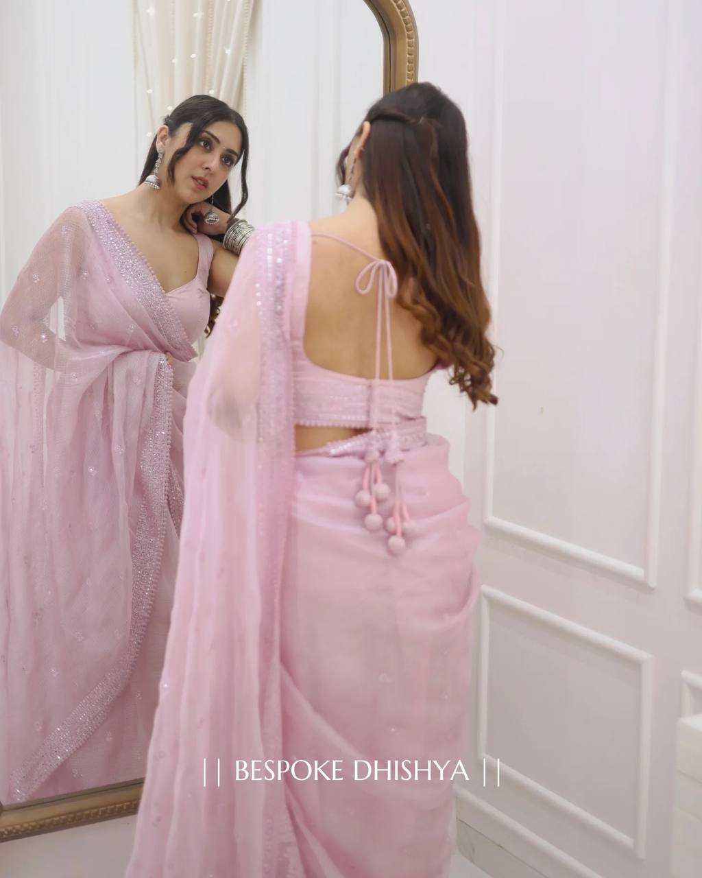 Daniyal Blush Pink Luxe Moments Kota Chex Saree