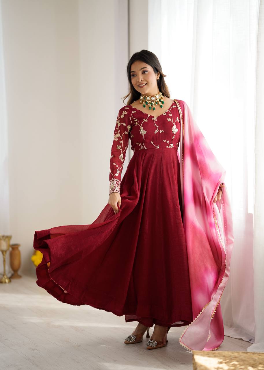 Scarlet Grace Embroidered Anarkali Gown