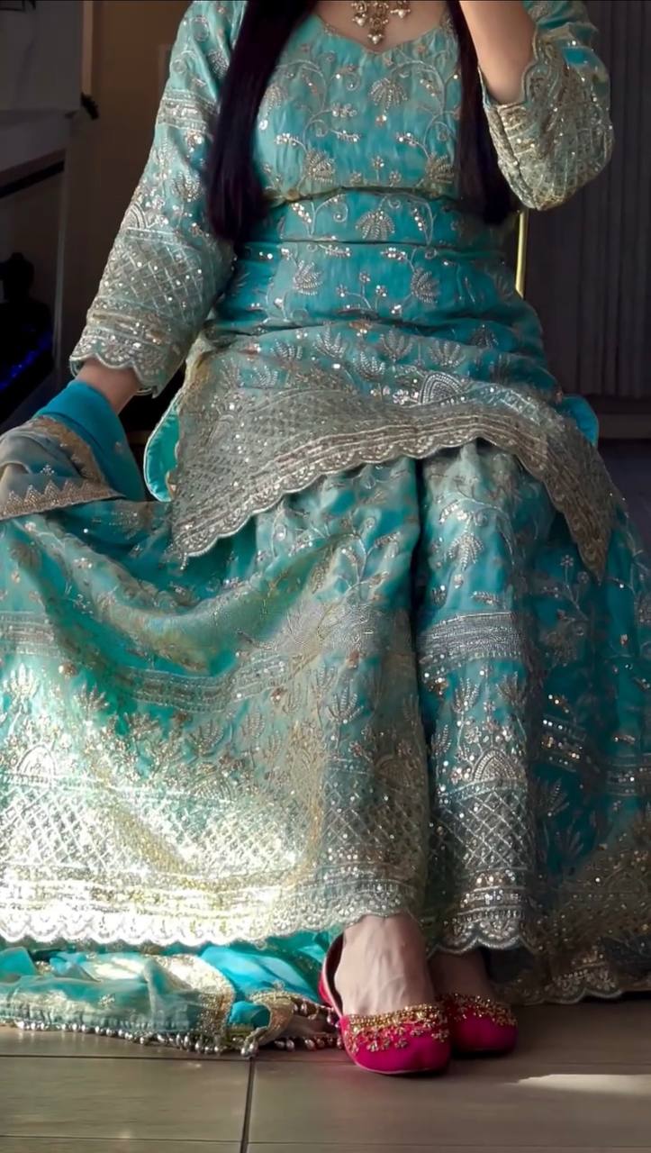 Preet Royal Heavy Embroidered Sharara Suit Set with Dupatta