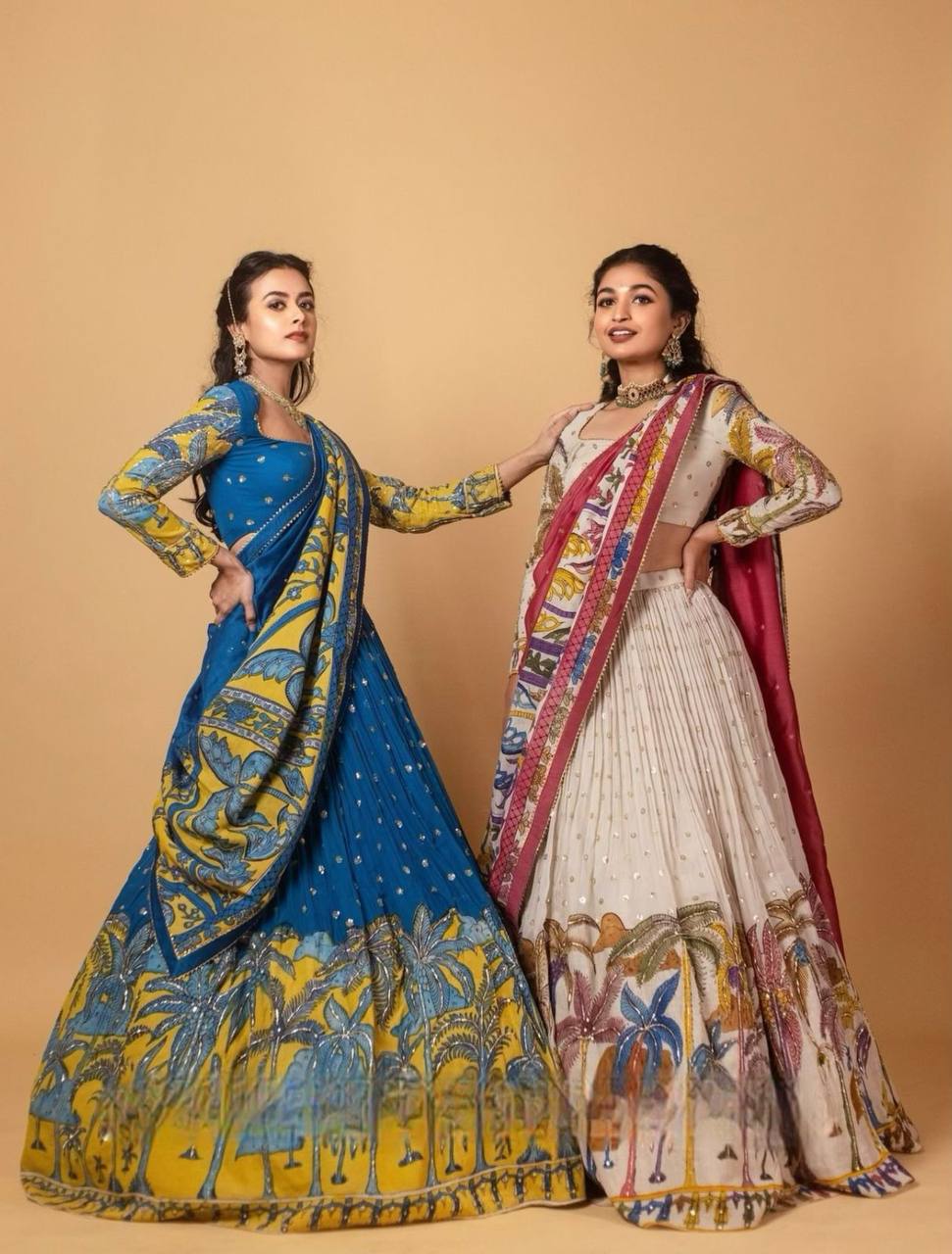 Kalamkari Print With Sequence Work Lehenga Choli