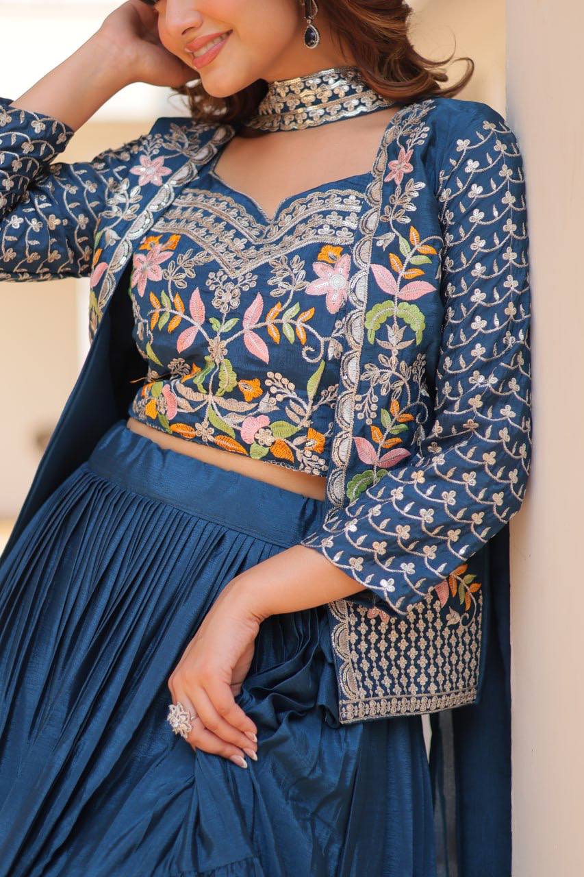 Sapna Designer Pure Chinon Festival Lehenga choli & koti