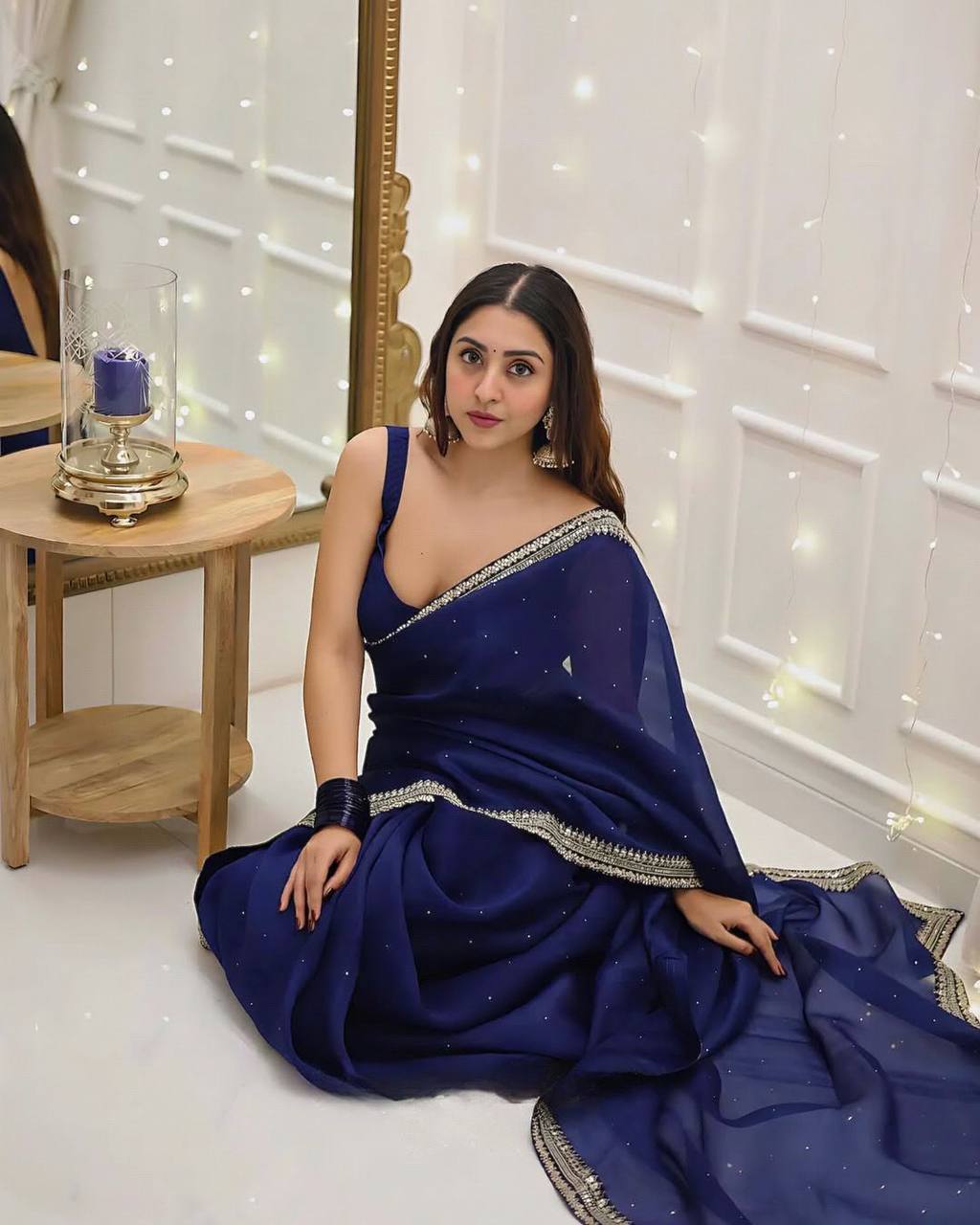 Enchanting Blue Elegance Saree
