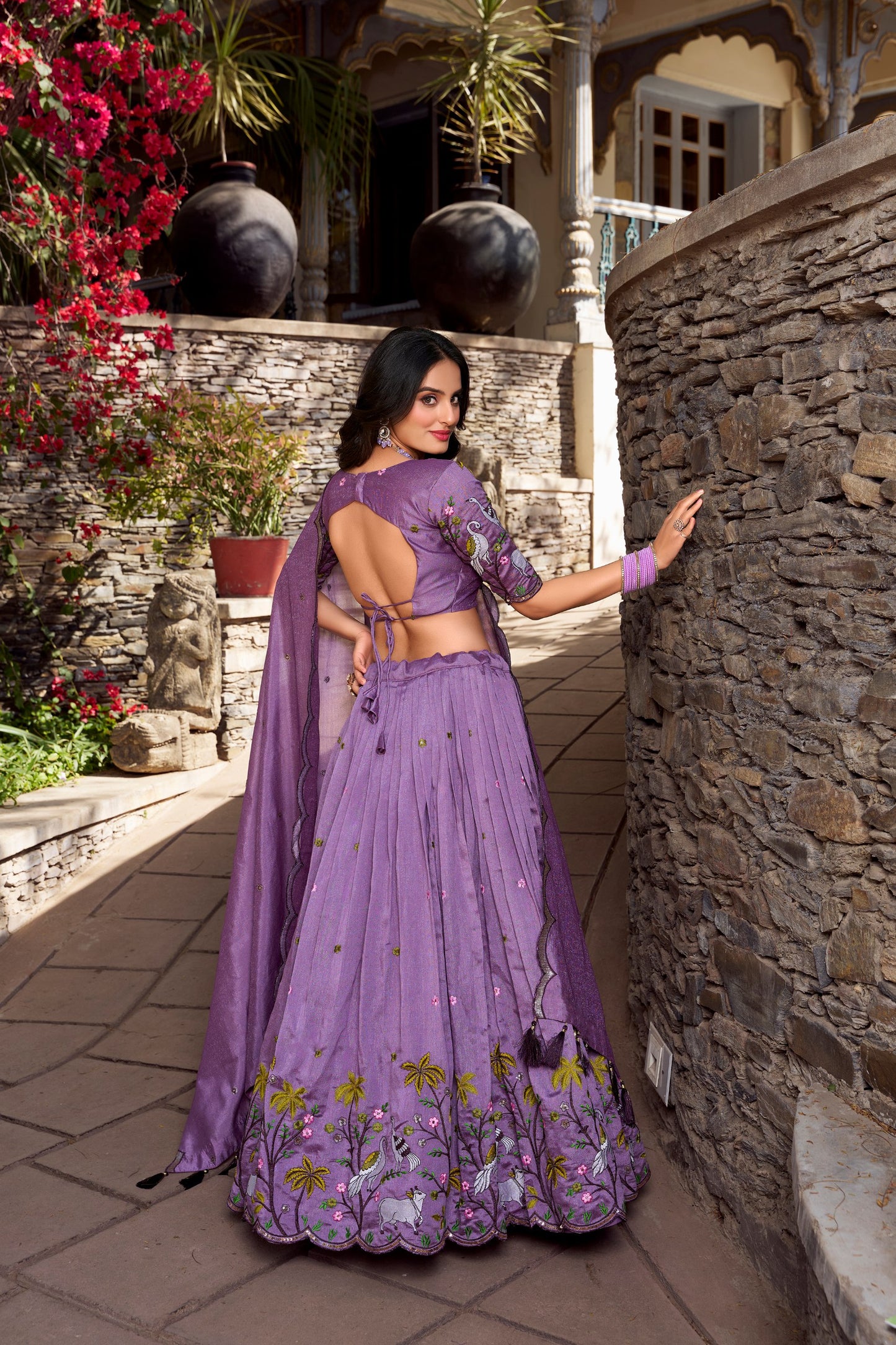 Jassica Graceful Symphony of Tradition Lavender Lehenga