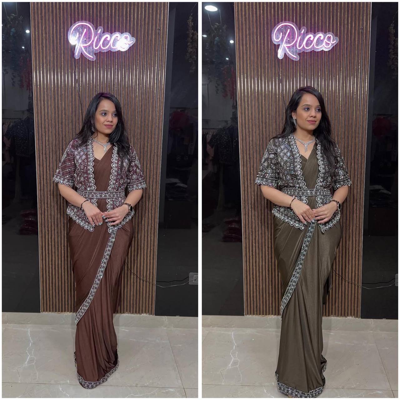 New Fancy Ready To Wear Star Georgette Sequence Work Saree