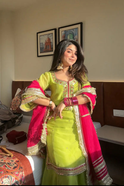 Khwahish Faux Blooming luxur Considered Sharara Suit Set