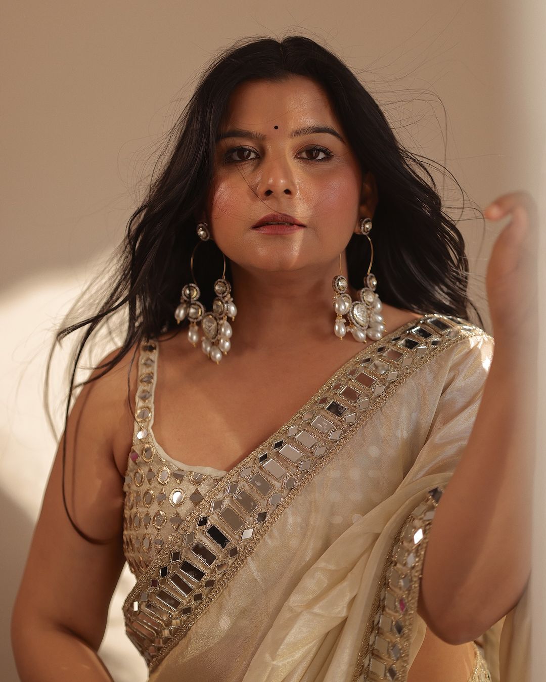 Riya Designer Mirror Work Pure Tissue Silk Saree