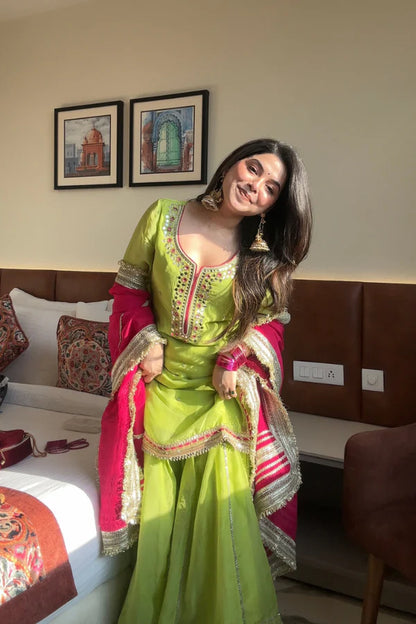 Khwahish Faux Blooming luxur Considered Sharara Suit Set