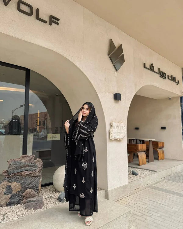 Noor Zara Heavy Faux Georgette Black Suit Set