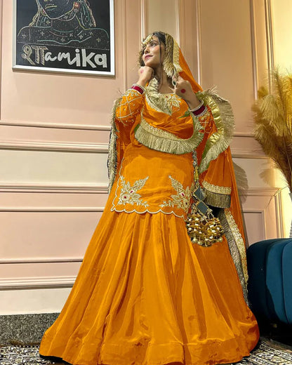 Zarisha Natural Crep Silk Top Lehenga