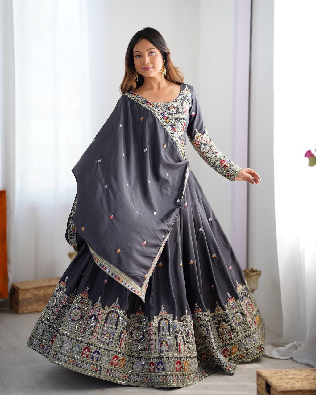 Vihana Natural Crep silk Lehenga choli
