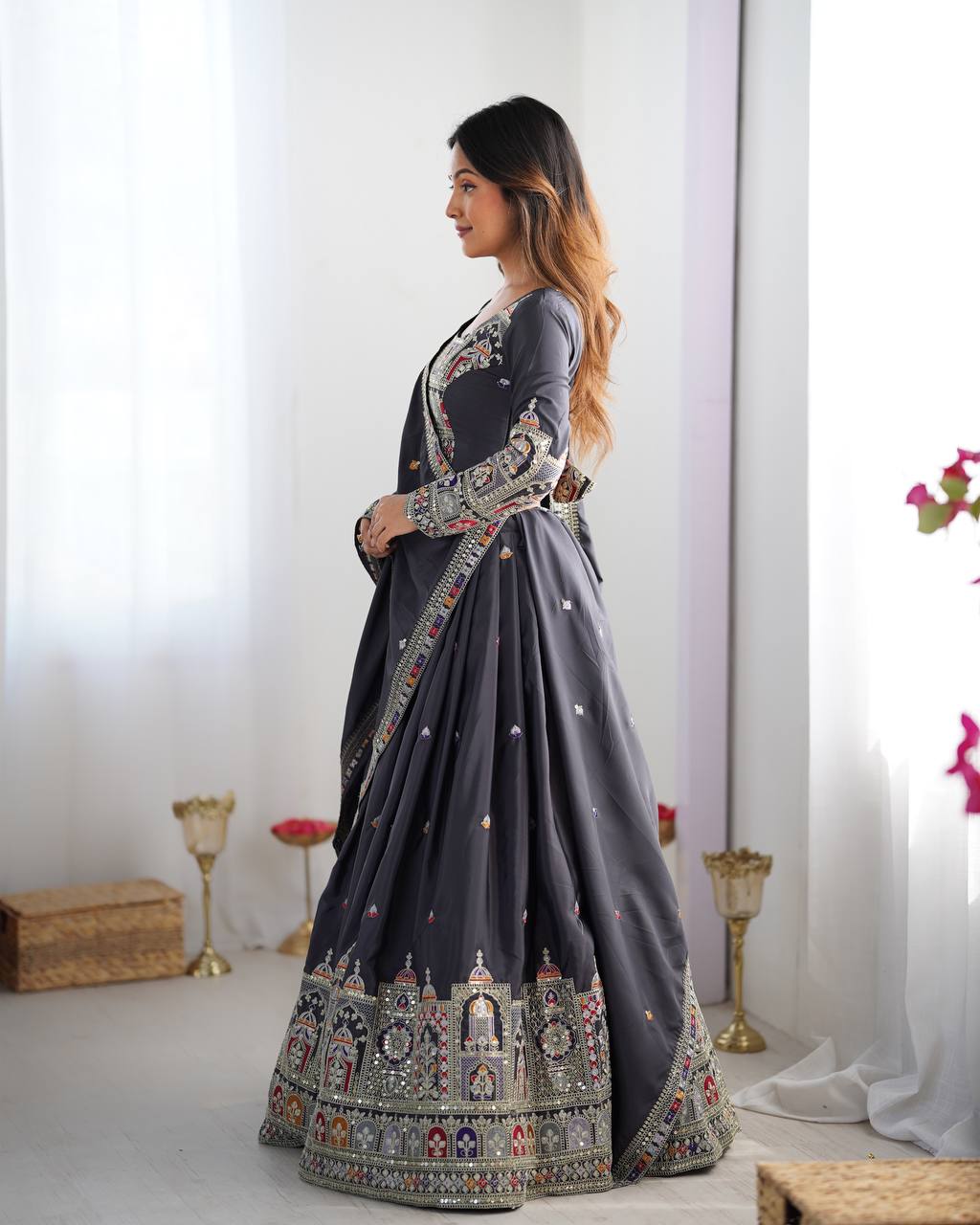 Vihana Natural Crep silk Lehenga choli