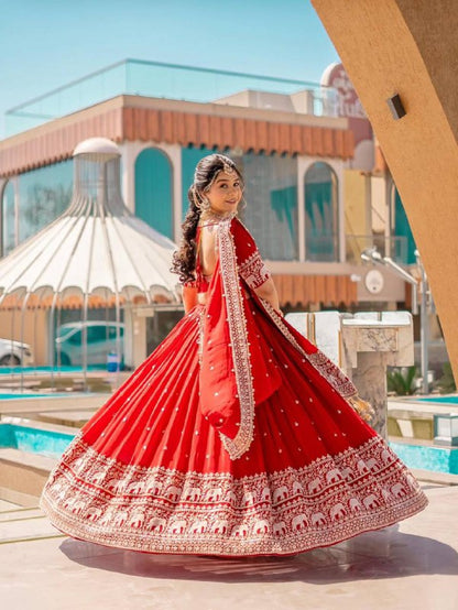 Red Royale The Heritage Elephant New Festival Lehenga Choli