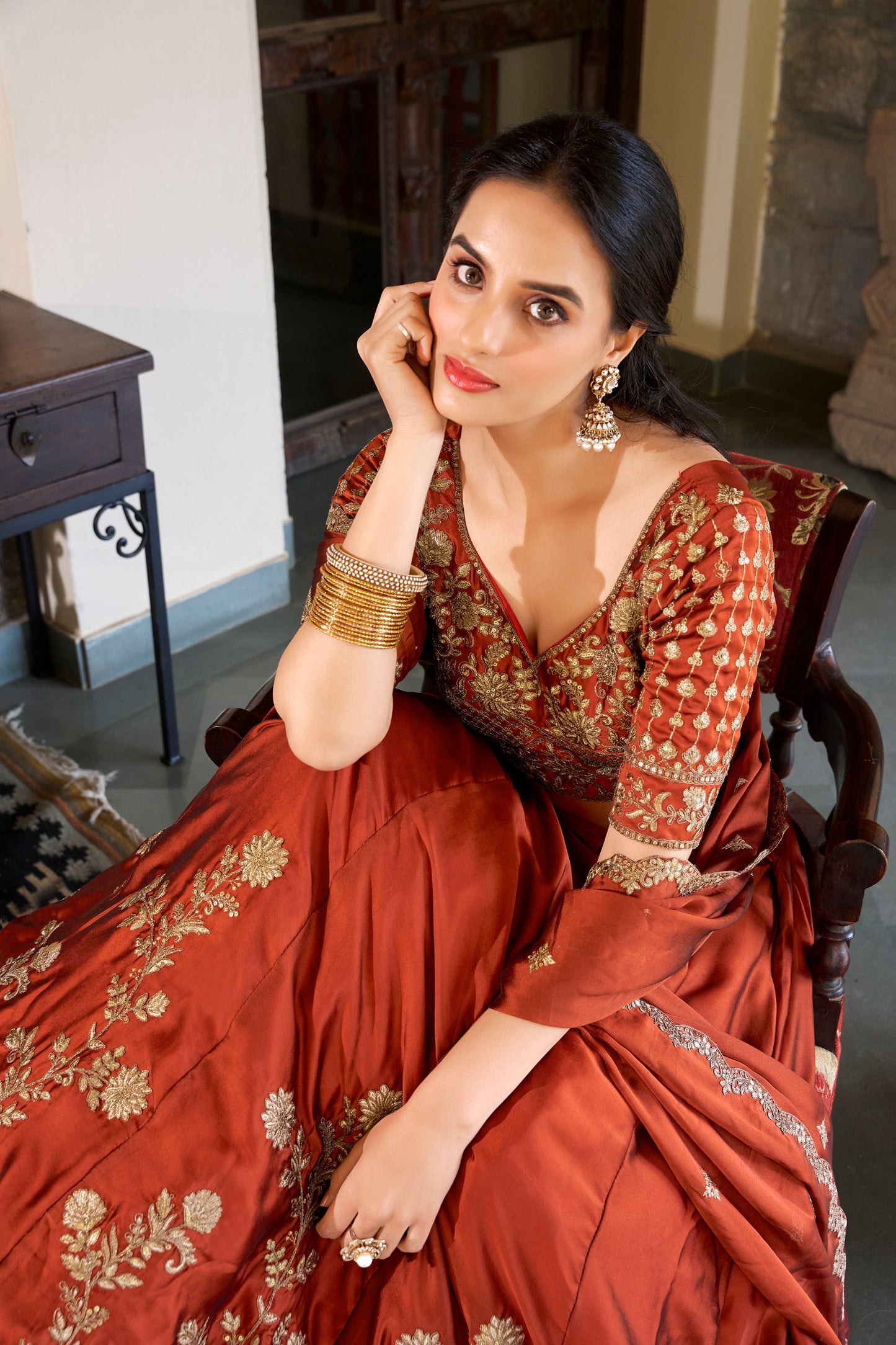 Aarohi Beautiful Designer Rangoli Silk Lehena Choli