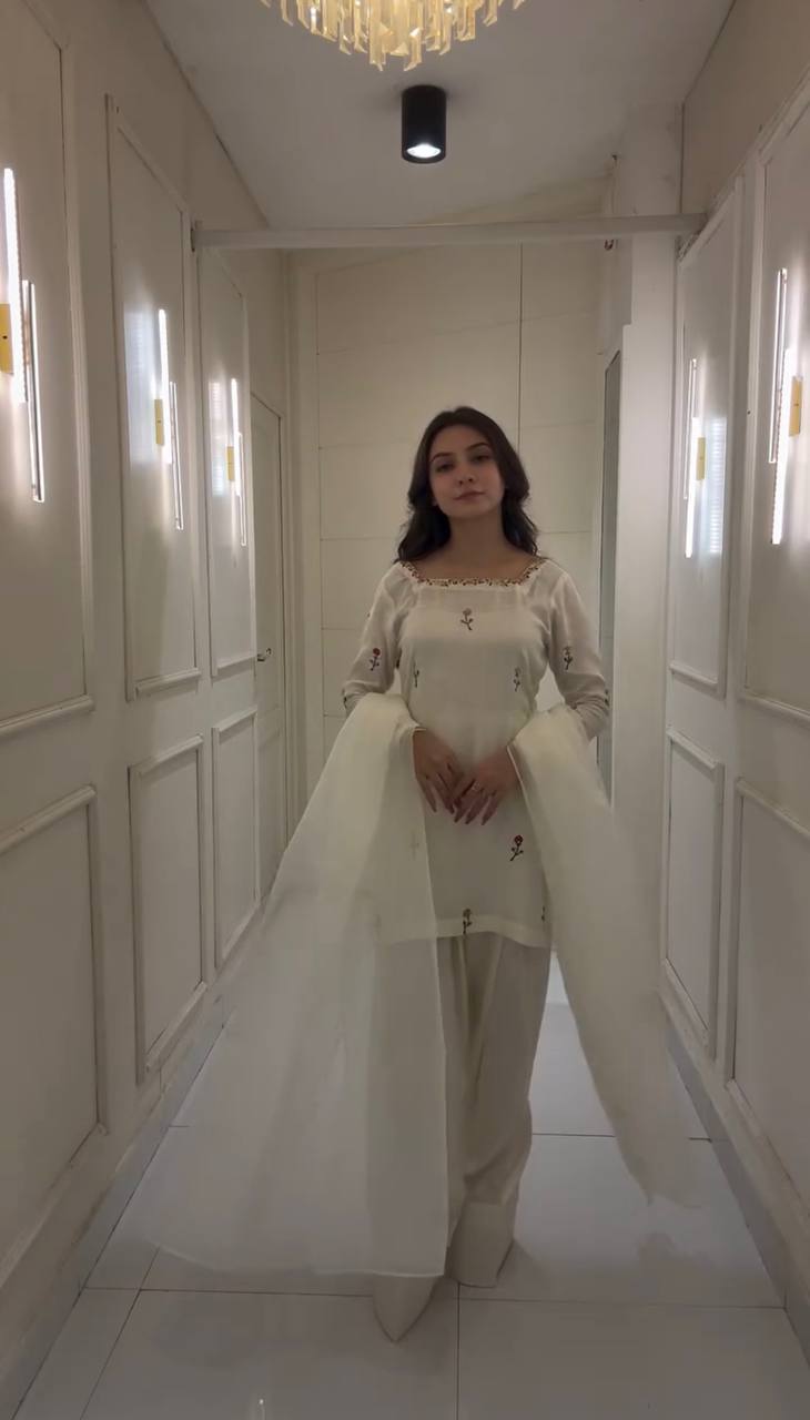 Chinon Silk Farshi Top Bottom And Dupatta Set