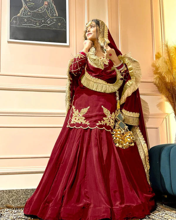 Zarisha Natural Crep Silk Top Lehenga