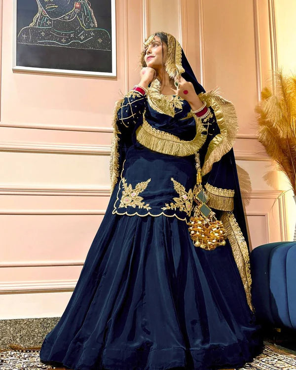 Zarisha Natural Crep Silk Top Lehenga