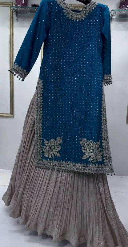 Zeenat Raag Hand Embroidered Dreamwear Top Lehenga & Dupatta Set