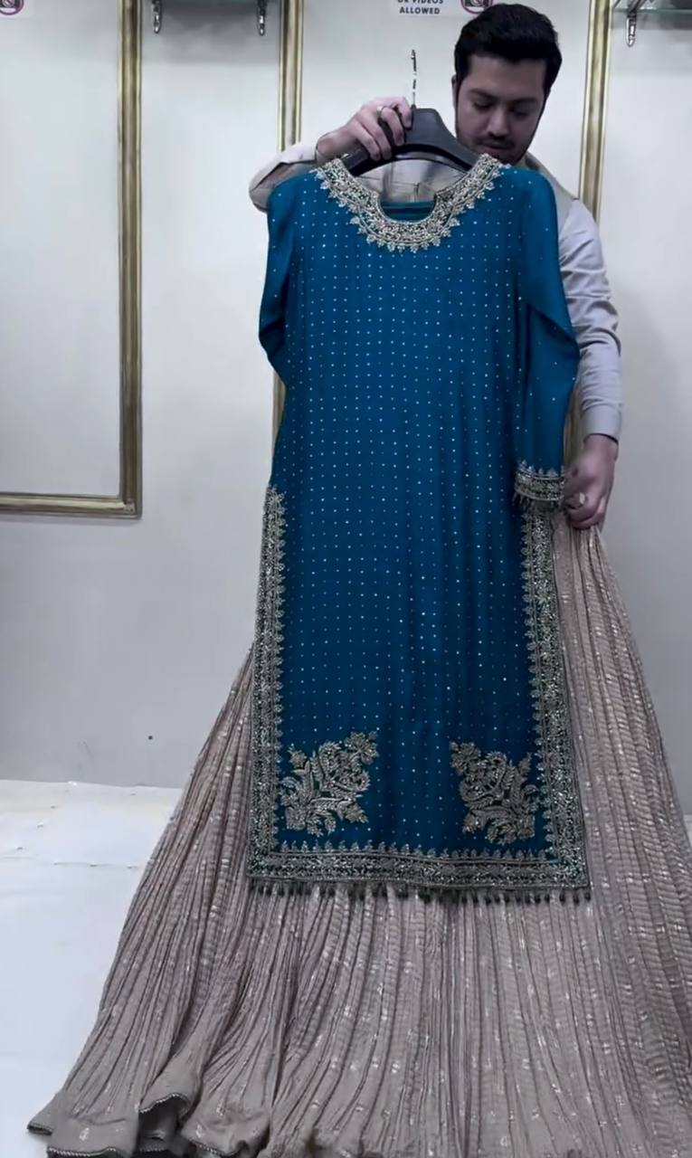Zeenat Raag Hand Embroidered Dreamwear Top Lehenga & Dupatta Set