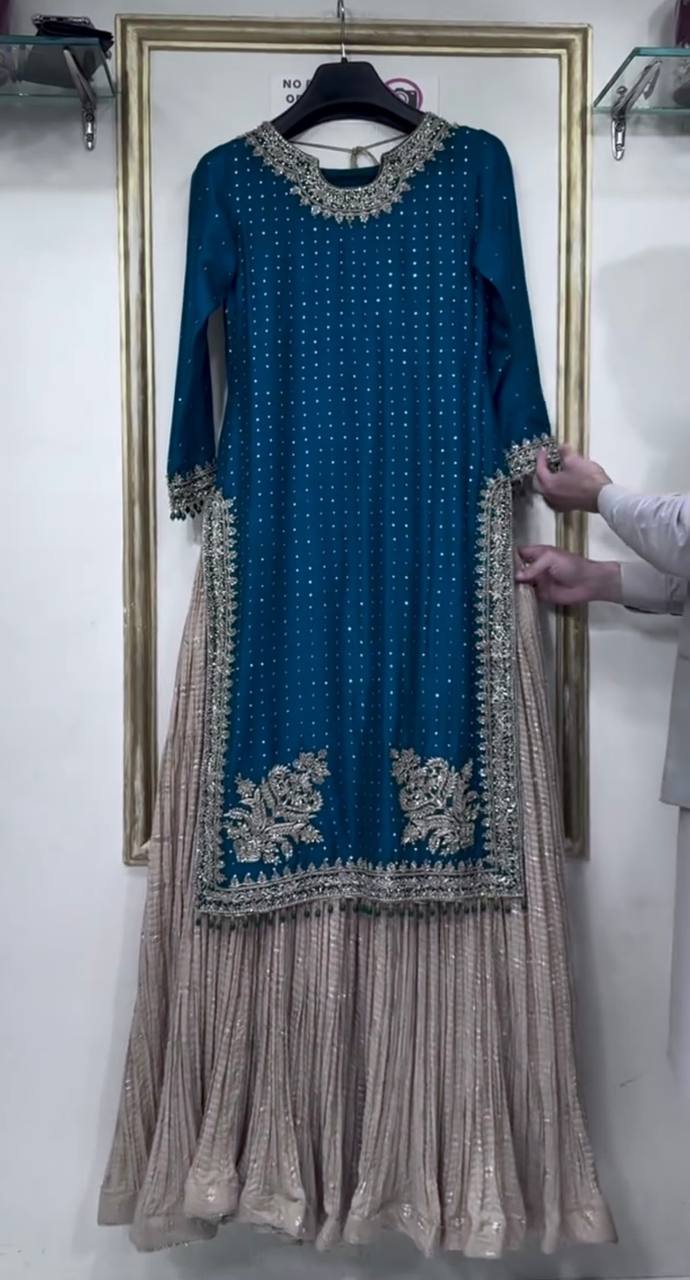 Zeenat Raag Hand Embroidered Dreamwear Top Lehenga & Dupatta Set