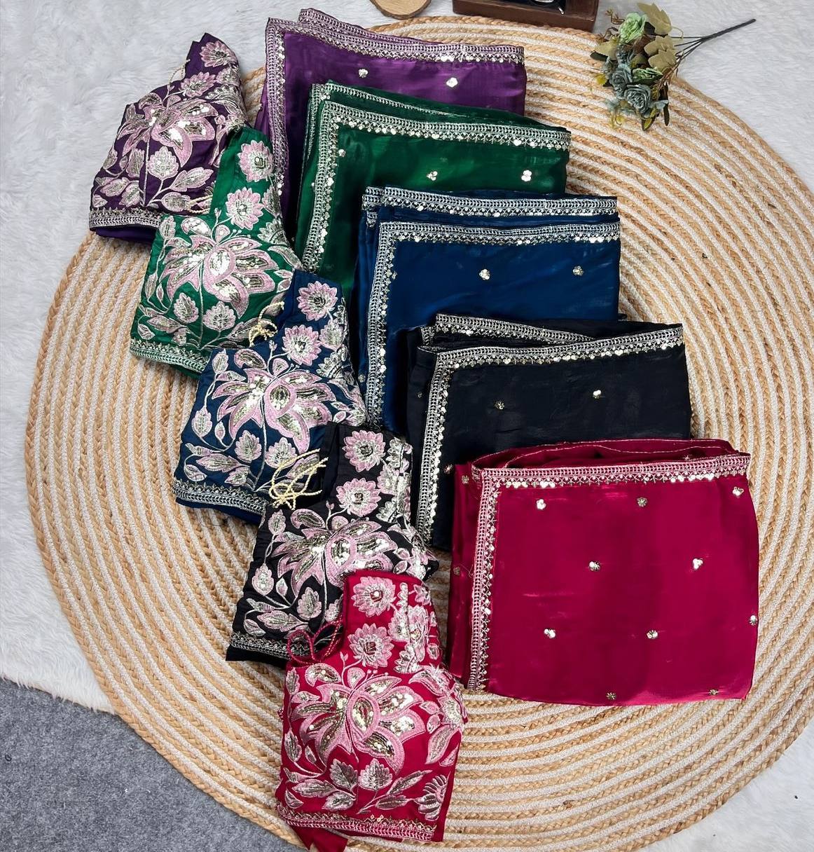 Designer Jimmy Choo Embroidery Silk Saree