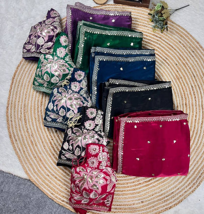 Designer Jimmy Choo Embroidery Silk Saree