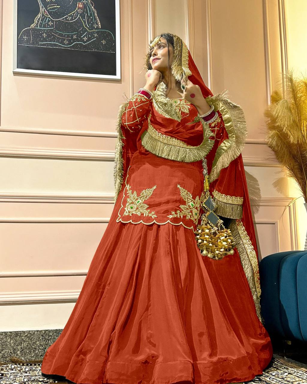 Zarisha Natural Crep Silk Top Lehenga