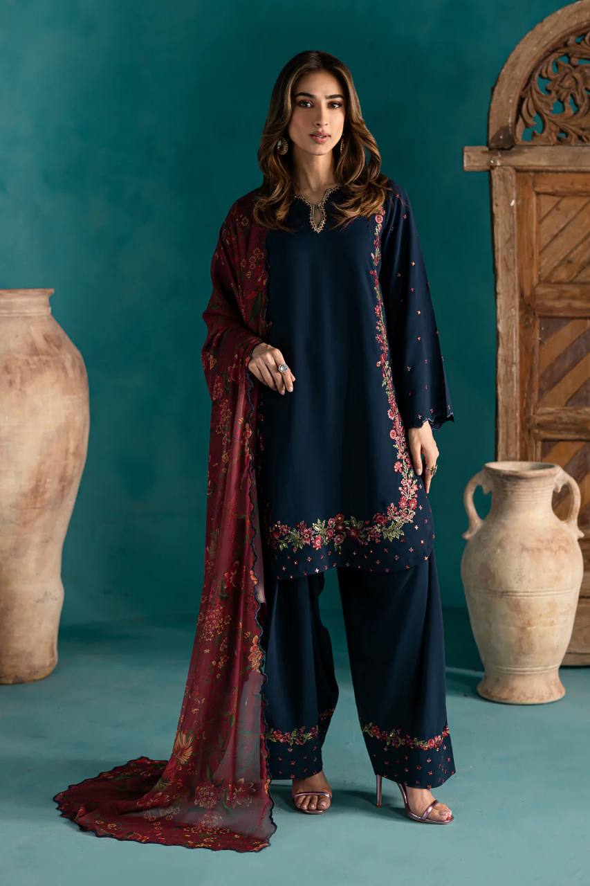 Celestial Bloom Royal Indigo Navy Luxe Wear Farshi Suit