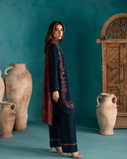 Celestial Bloom Royal Indigo Navy Luxe Wear Farshi Suit
