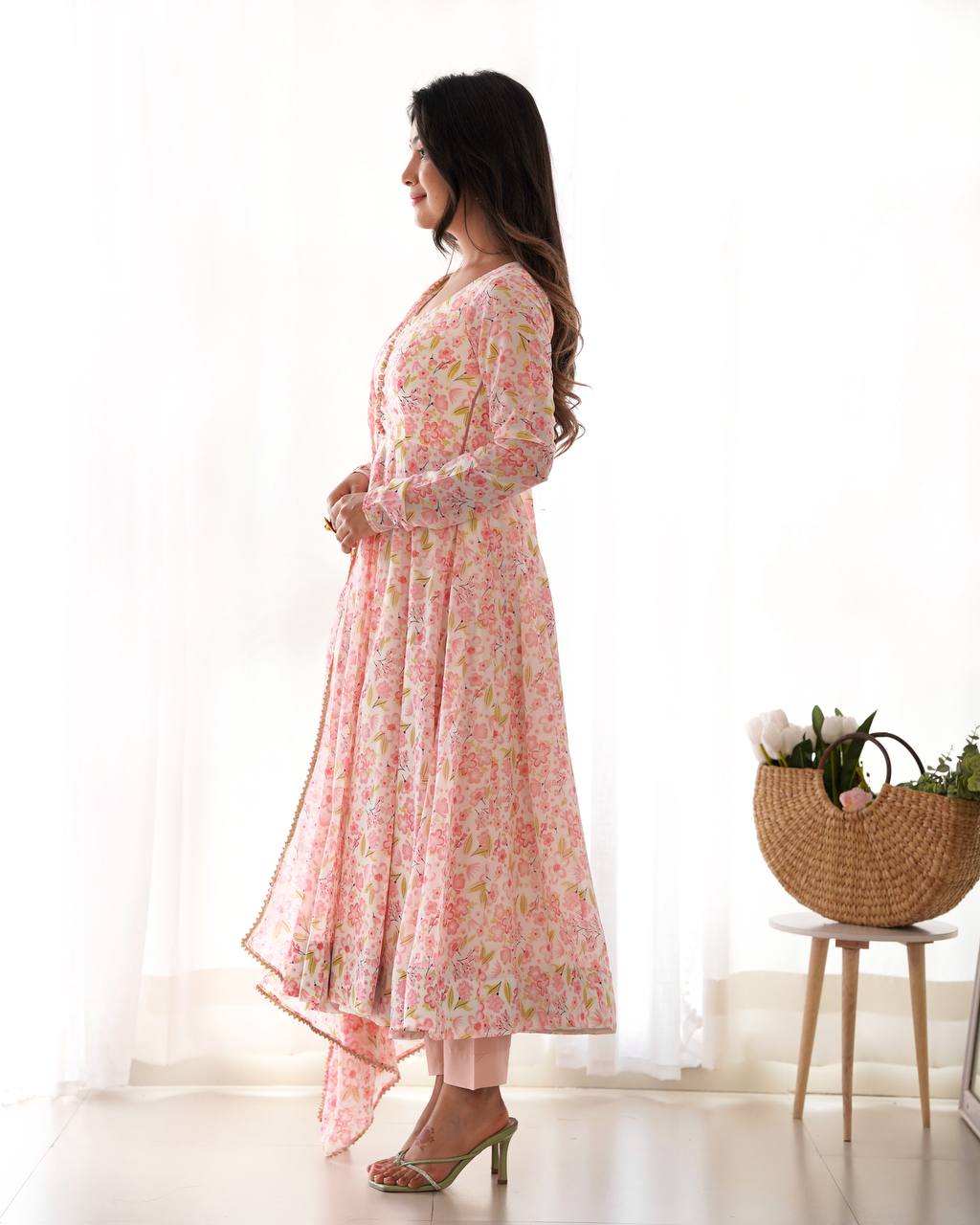 Celestial Charm Designer Elegant Festive Occasions Floral Anarkali Kurta Set