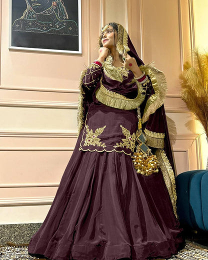 Zarisha Natural Crep Silk Top Lehenga