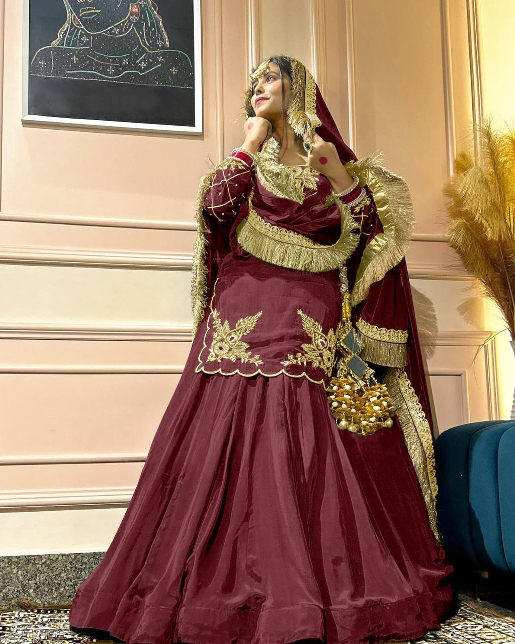 Zarisha Natural Crep Silk Top Lehenga