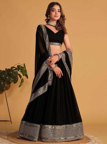 Black Colored Traditional Lehenga Choli