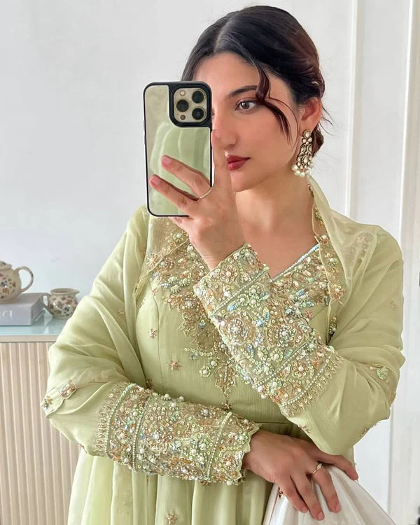 Falak Timeless Festive Charm Premium Embroidered Anarkali