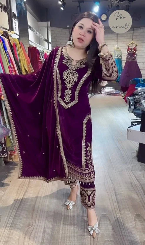 Party Perfect Stylish Velvet Suit Set