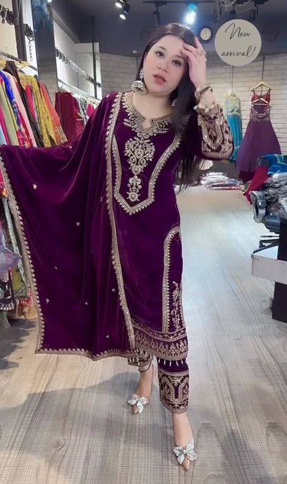 Party Perfect Stylish Velvet Suit Set