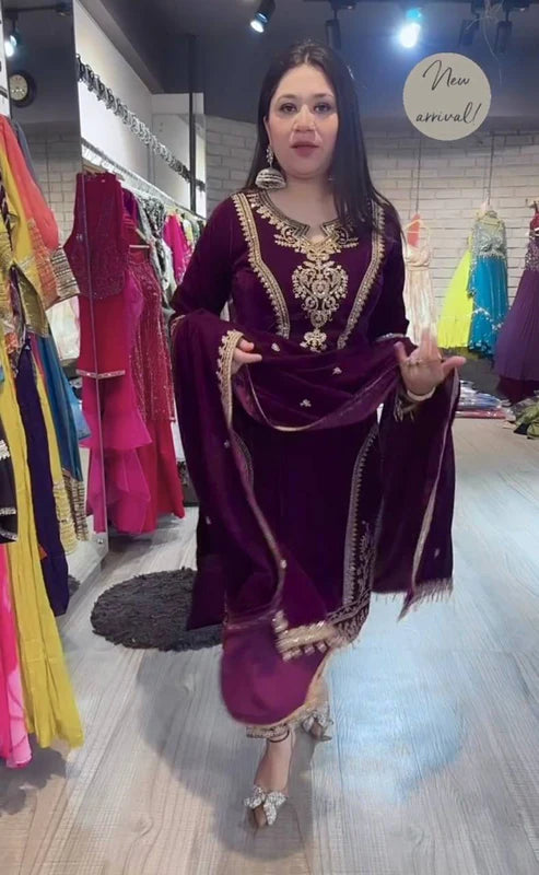 Party Perfect Stylish Velvet Suit Set