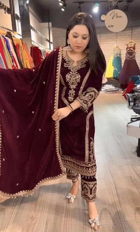 Party Perfect Stylish Velvet Suit Set