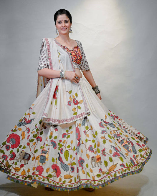 The Carnival Couture Gamathi work And Real Mirror work Tradition Lehenga Choli