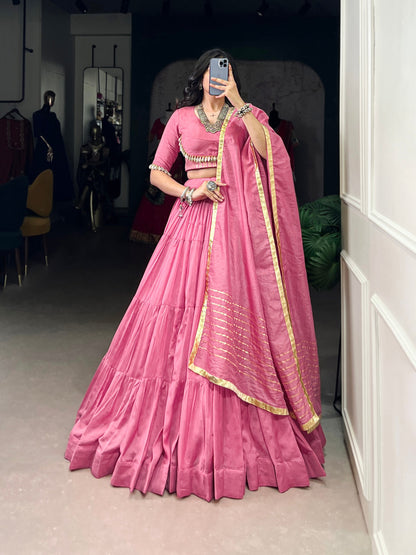 Pretty in Pink whispers culture Pure Chanderi Lehenga Choli