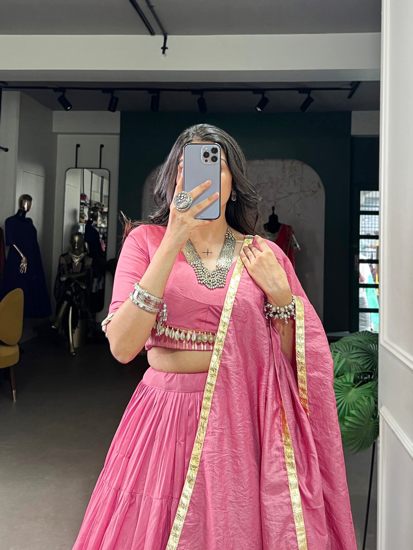 Pretty in Pink whispers culture Pure Chanderi Lehenga Choli