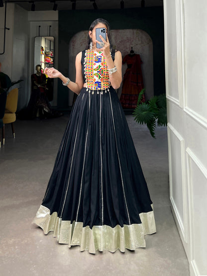 Majestic Charm Twirl Ready Navratri Mirror Work Lehenga