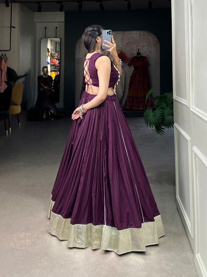 Majestic Charm Twirl Ready Navratri Mirror Work Lehenga