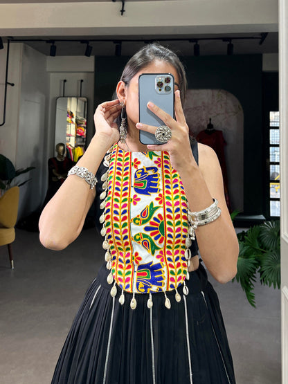 Majestic Charm Twirl Ready Navratri Mirror Work Lehenga