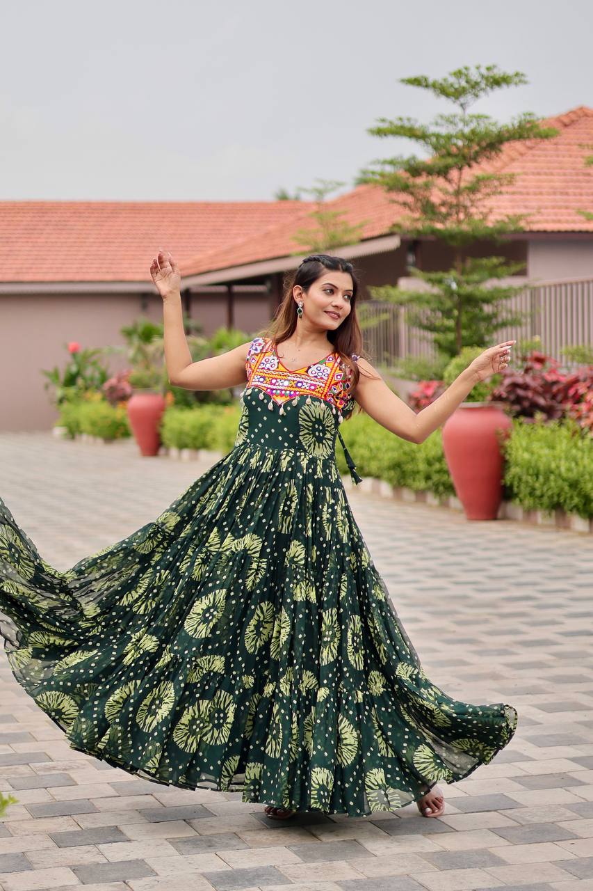 Twirl Worthy Bandhej Gown
